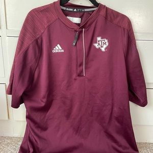 Texas A&M Adidas Maroon Zip Up Athletic Tee